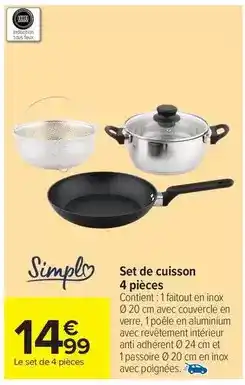 Carrefour Drive Tous - set de cuisson 4 pièces offre