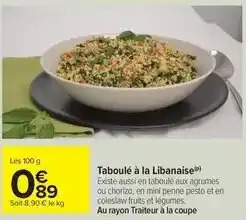 Carrefour City Taboulé à la libanaise offre