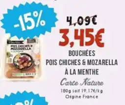 Naturalia CARTE NATURE Bouchées pois chiches & mozarella à la menthe offre