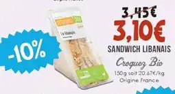 Naturalia CROQUEZ BIO Sandwich libanais offre