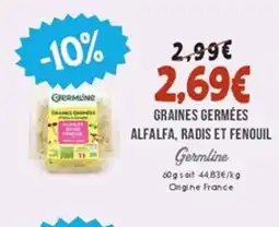 Naturalia GERMLINE Graines germées alfalfa, radis et fenouil offre