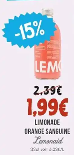 Naturalia LEMONAID Limonade orange sanguine offre