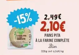 Naturalia BIEN Pains pita pains pita à la farine complète offre