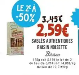 Naturalia BISSON Sablés authentiques raisin noisette offre