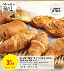 Intermarché Assortiment de viennoiseries pur beurre x9 offre