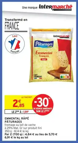 Intermarché PÂTURAGES Emmental râpé offre