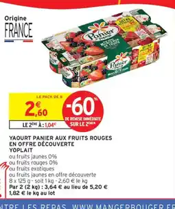 Intermarché YOPLAIT Yaourt panier aux fruits rouges en offre découverte offre