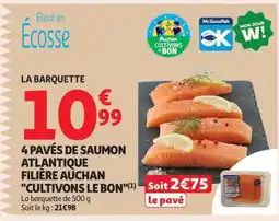 Auchan 4 Pavés De Saumon Atlantique Filière Auchan Cultivons Le Bon offre