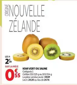 Auchan KIWI VERT OU JAUNE offre