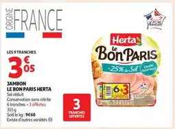 Auchan Jambon Le Bon Paris Herta offre