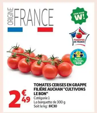 Auchan Tomates Cerises En Grappe Filière Auchan Cultivons Le Bon offre
