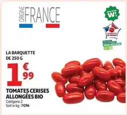 Auchan Tomates Cerises Allongées Bio offre