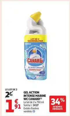 Auchan GEL ACTION INTENSE MARINE WC CANARD offre