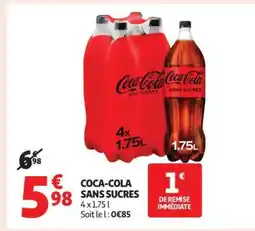 Auchan Coca Cola Sans Sucres offre