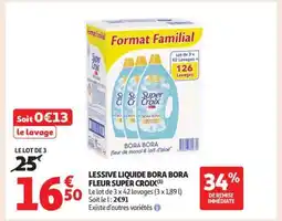 Auchan LESSIVE LIQUIDE BORA BORA FLEUR SUPER CROIX offre