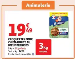 Auchan CROQUETTES POUR CHIEN ADULTE AU BŒUF BREKKIES offre