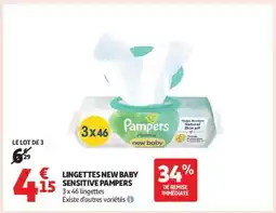 Auchan LINGETTES NEW BABY SENSITIVE PAMPERS offre