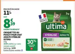 Auchan ULTIMA CROQUETTES AU POULET POUR CHAT ADULTE STÉRILISÉ offre