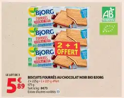 Auchan Biscuits Fourrés Au Chocolat Noir Bio Bjorg offre