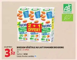 Auchan Boisson Végétale Au Lait D'amande Bio Bjorg offre