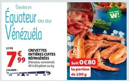 Auchan Crevettes Entières Cuites Réfrigérées offre