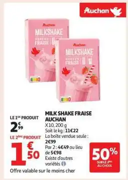 Auchan Milk Shake Fraise Auchan offre