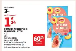 Auchan INFUSION À FROID PÊCHE FRAMBOISE LIPTON offre
