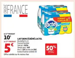 Auchan Lait Demi-Écrémé Lactel offre