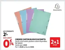 Auchan CHEMISE CARTON BLUSH EXACOMPTA offre