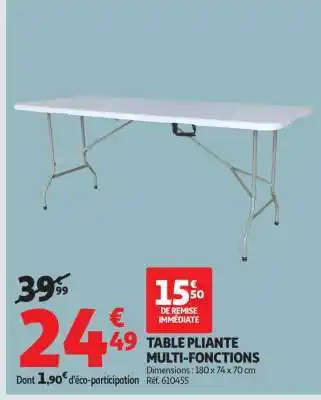 Auchan Table Pliante Multi-Fonctions offre