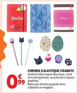 Auchan CHEMISE A ELASTIQUE 3 RABATS offre