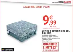 Intermarché DOMÉDIA Lot de 2 coussins de sol offre