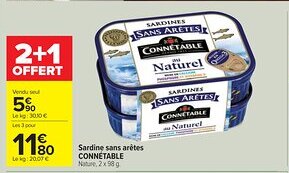 Cora x Carrefour CONNÉTABLE Sardine sans arêtes offre