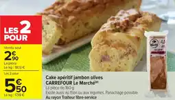 Cora x Carrefour Cake apéritif jambon olives carrefour le marché offre