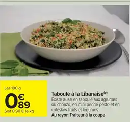 Cora x Carrefour Taboulé à la Libanaise offre