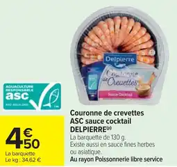 Cora x Carrefour DELPIERRE Couronne de crevettes asc sauce cocktail offre