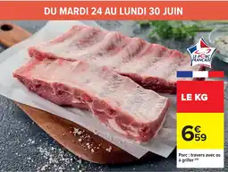 Cora x Carrefour Porc: travers avec os à griller offre
