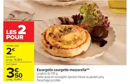 Cora x Carrefour Escargotin courgette mozzarella offre