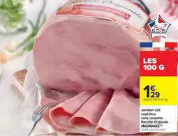 Cora x Carrefour Jambon cuit supérieur sans couenne offre