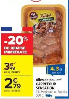 Carrefour Drive Carrefour - sensation ailes de poulet offre
