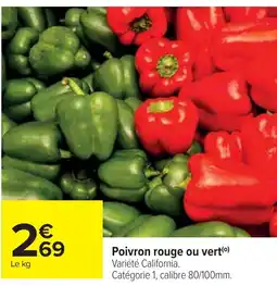 Cora x Carrefour Poivron rouge ou vert offre