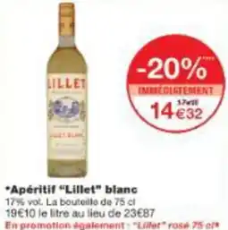 Apéritif lillet blanc