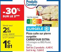 Cora x Carrefour Pizza cuite sur pierre surgelée carrefour extra offre