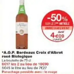 Monoprix Aop bordeaux croix d'albret offre