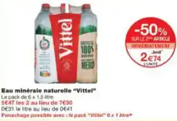 Monoprix Eau minérale naturelle vittel offre