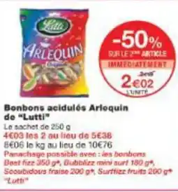 Monoprix Bonbons acidulés arlequin de lutti offre