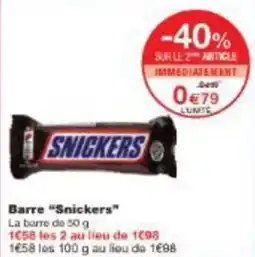 Monoprix Barre snickers offre
