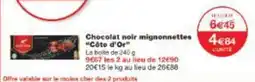 Monoprix Chocolat noir mignonnettes côte d'or offre