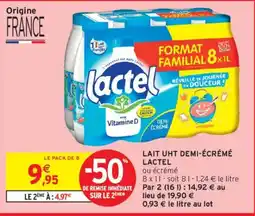 Intermarché LACTEL Lait uht demi-écrémé offre