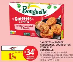 Intermarché BONDUELLE Galettes à poêler aubergines, courgettes et basilic offre